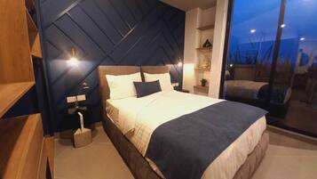 Apartament Deluxe, 2 dormitoris | 1 dormitori, roba de llit d'alta qualitat i cobrellits