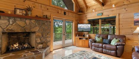 Smart TV, fireplace, video games