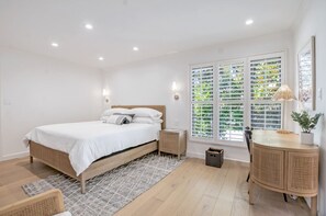 1 bedroom, desk, iron/ironing board, travel cot