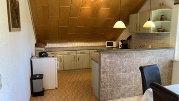 Kühlschrank, Mikrowelle, Herdplatte, Geschirrspüler