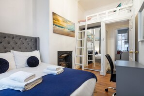 2 bedrooms, desk, iron/ironing board, travel cot
