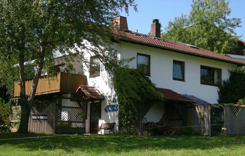 RHÖN-ANTIK" apartment with wood-burning stove and terrace for barbecuing.