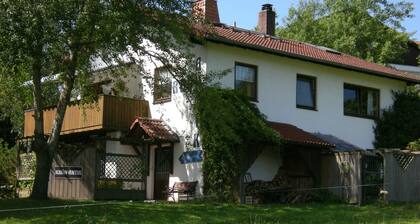 RHÖN-ANTIK" apartment with wood-burning stove and terrace for barbecuing.
