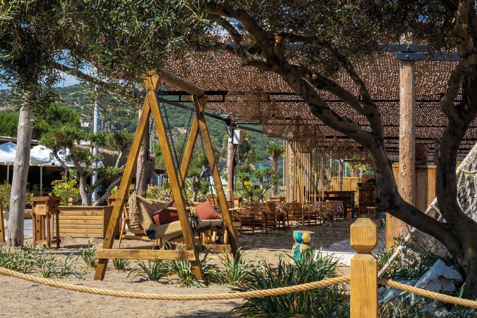 private beach, sun-loungers, beach umbrellas, beach bar