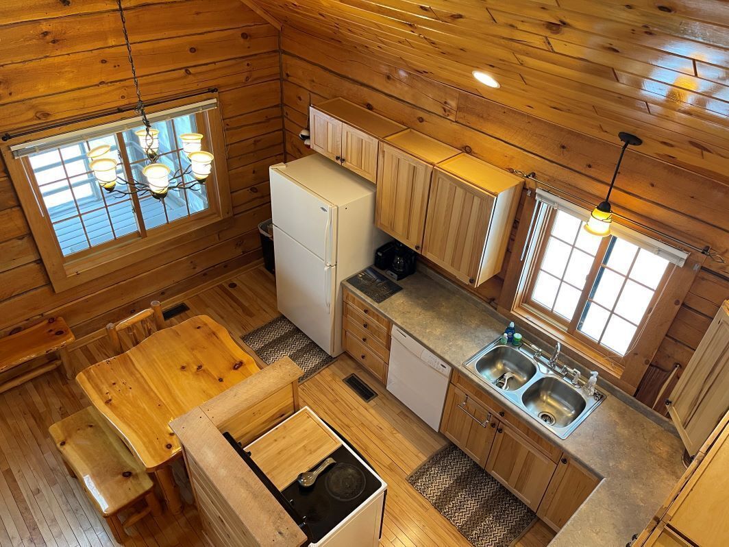 Genuine Log Cabin with large yard in a small quaint town across from Fish Lake in Siren, United States