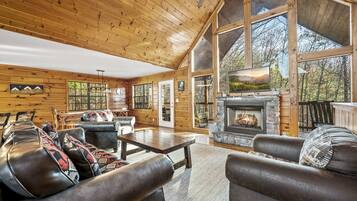 Smart TV, chimenea y videojuegos