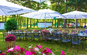 Outdoor banquet area