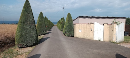 Property grounds. Charming house with swimming pool