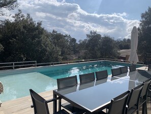 Piscine extérieure, piscine chauffée