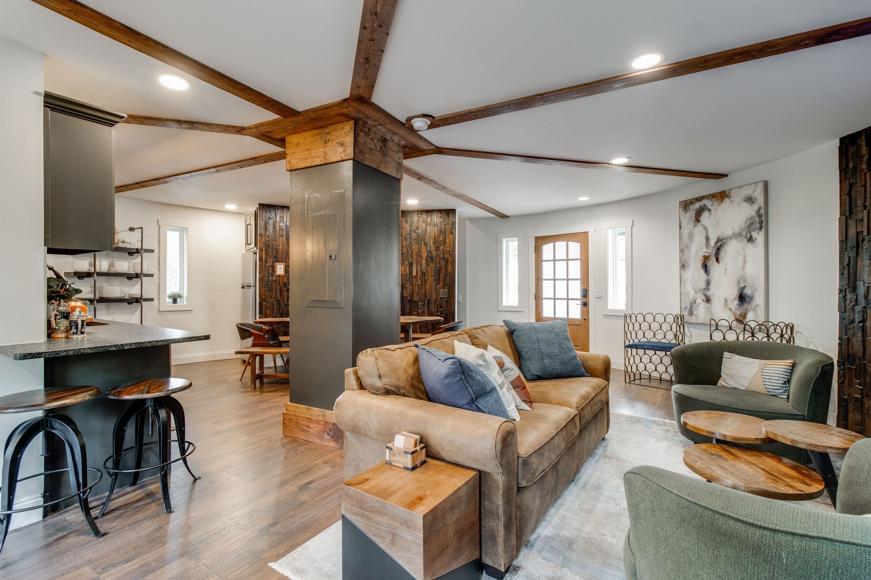 Smart TV, fireplace, video games, stereo