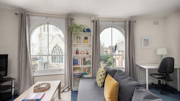 Televisor, llibres i oficines