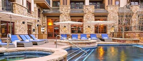 Outdoor pool, a heated pool