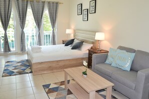 Blackout curtains, iron/ironing board, free WiFi