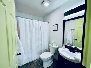 Hair dryer, towels