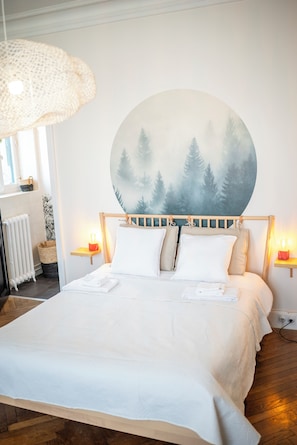 1 chambre, literie de qualité supérieure, décoration personnalisée
