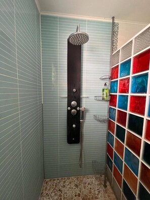 Shower, towels, soap, shampoo - Pleasant house with swimming pool, jaccuzi and barbecue in the east of the island.  (Sainte-Suzanne)