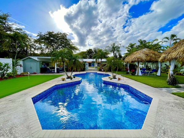Outdoor pool, a heated pool