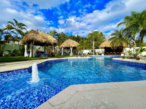 Outdoor pool, a heated pool