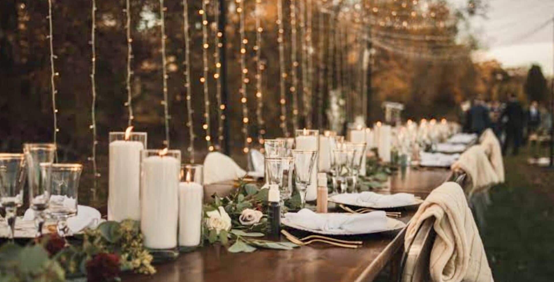 Outdoor banquet area