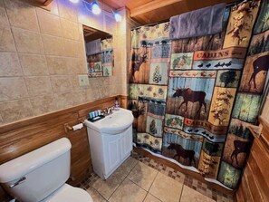 Baignoire, sèche-cheveux, serviettes fournies