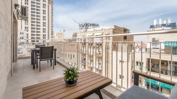 Apartment | Terrace/patio - Designed One bdr with balcony (Jerusalem)