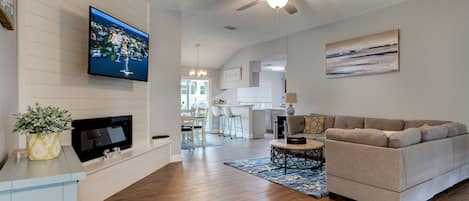 Smart TV y chimenea