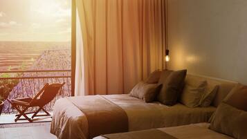 豪華雙人房, 海景 | 高級寢具、羽絨被、房內夾萬、書桌