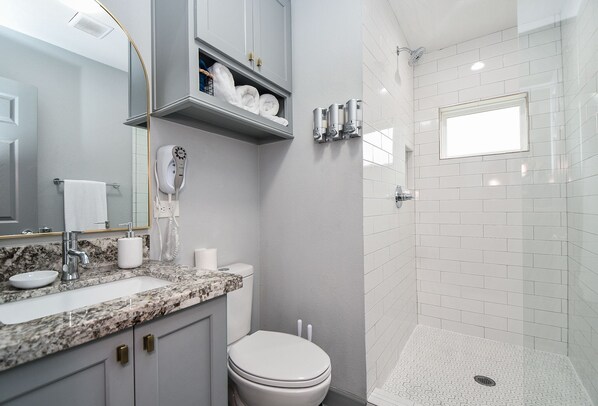 Hair dryer, towels