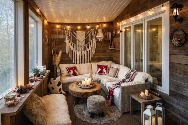 A cozy winter terrace designed for warm and relaxing moments.