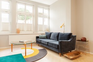 Apartment, 1 Bedroom, Patio | Living area | 48-inch flat-screen TV with cable channels, TV - OSTKÜSTE - Kaiser Karl Design Apartments (Heringsdorf)