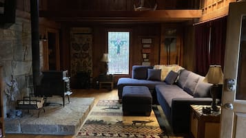 Smart TV, DVD player, books, video library