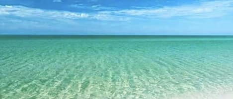 Beach nearby, sun loungers