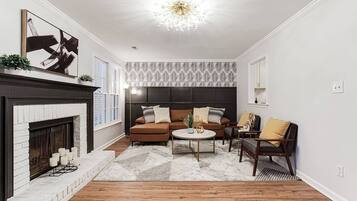 Smart TV, fireplace, streaming services, offices