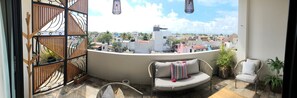 Presidential Quadruple Room, 3 Bedrooms, City View, Poolside | Balcony view - Casa Luz Downtown Apartments Tulum (Tulum)