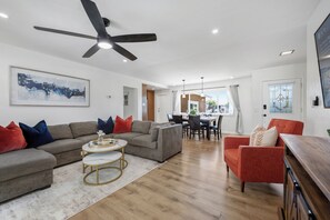 Smart TV, fireplace, video games, ping pong