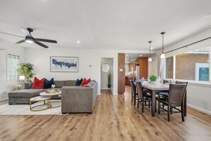 Smart TV, fireplace, video games, ping pong