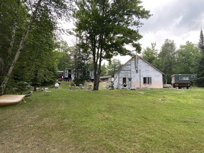 Cabin within a short walk to the beach and boat landing.