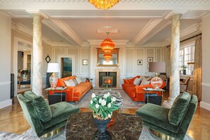 TV, fireplace - The Ballroom, Blakeney, Norfolk (Blakeney)