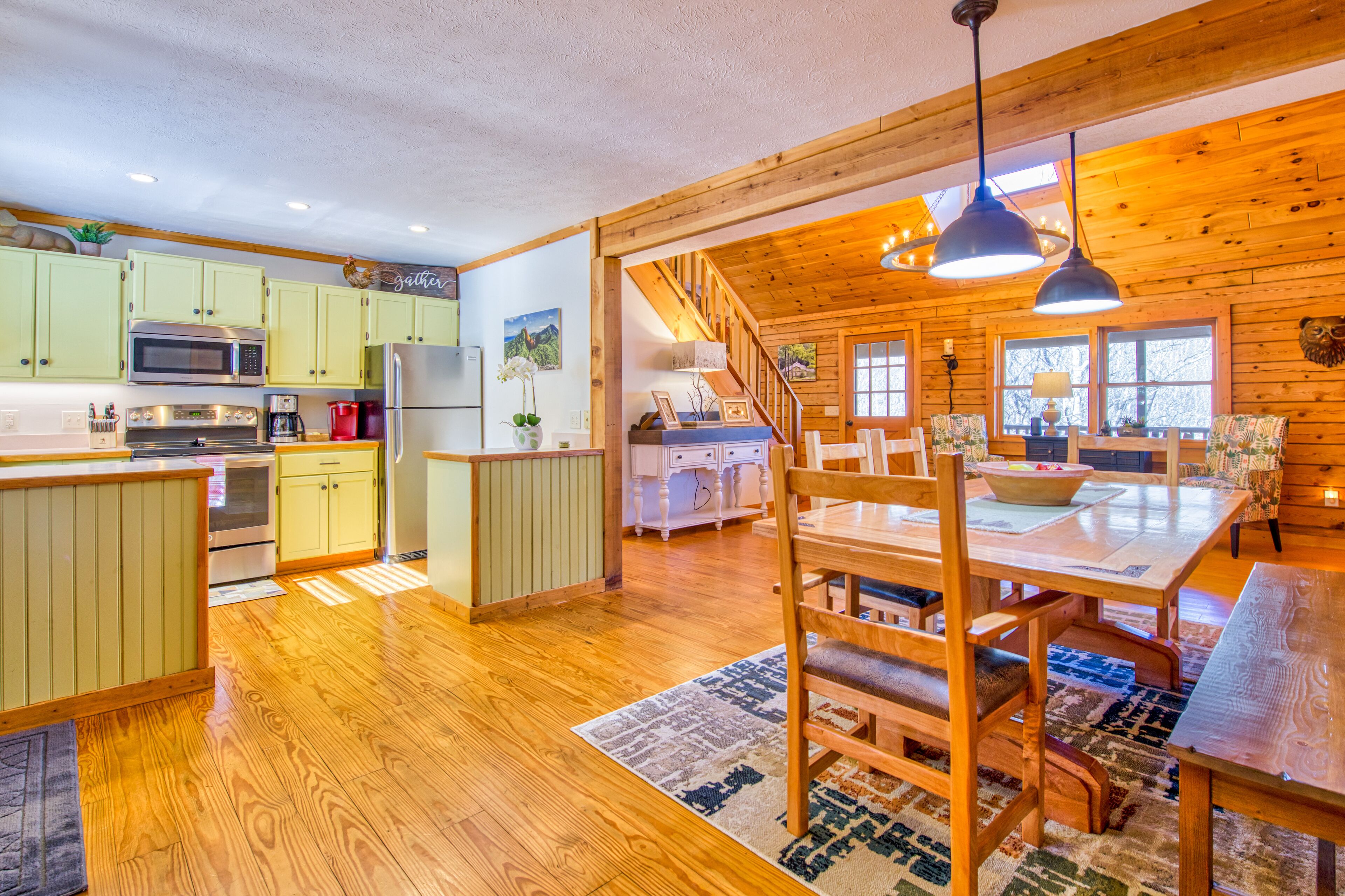 Mountain-view getaway with pool table, foosball, hot tub, WiFi, & air hockey