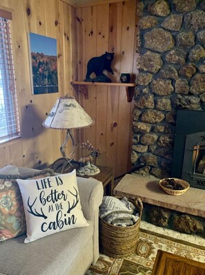 TV, fireplace, DVD player - Wahsab Lodge in the Pines (Greer)