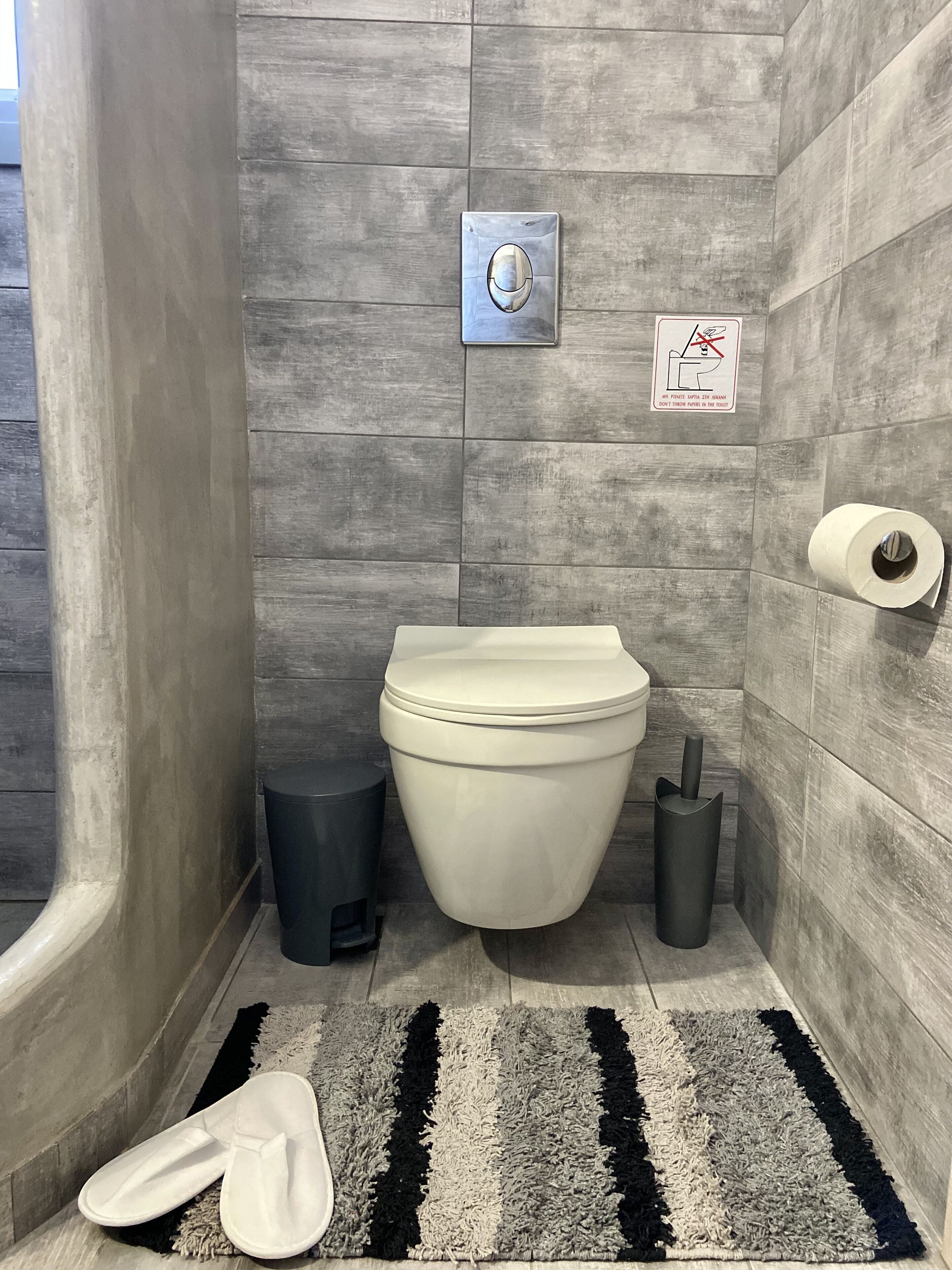 hydromassage showerhead, designer toiletries, hair dryer, dressing gowns