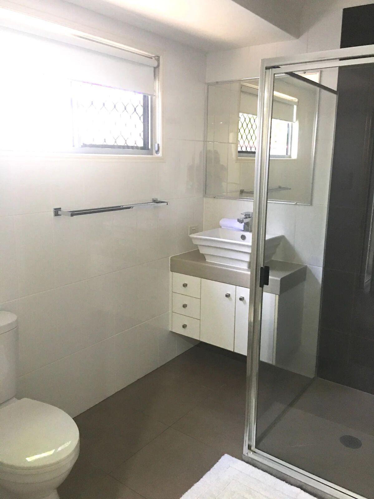 Bathtub, hair dryer, towels, soap