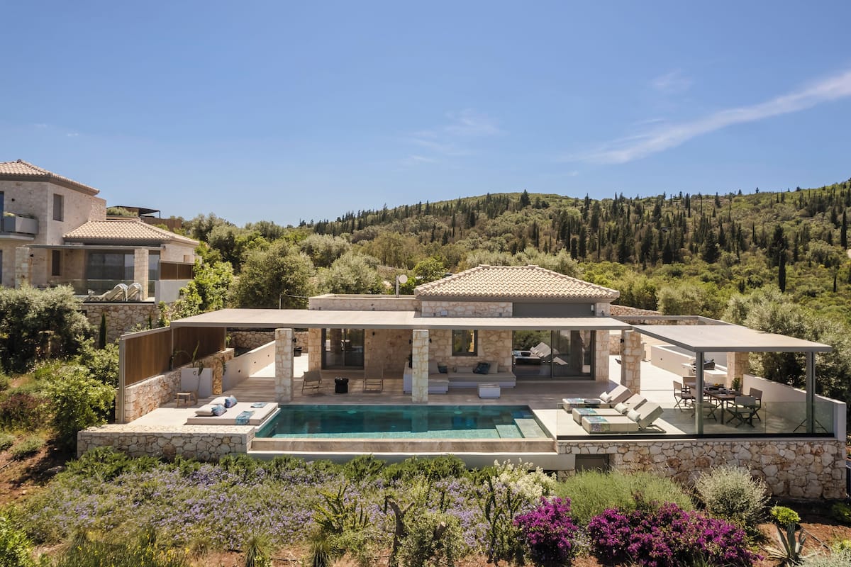 Exclusive 3 Bedroom Villa with Private Heated Pool and Sea View | Living area | 50-inch Smart TV with cable channels, TV, fireplace