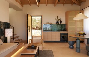 Fridge, microwave, oven, espresso maker