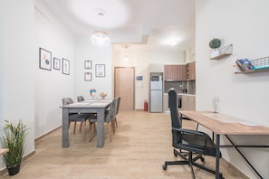Comfort Apartment, 1 Bedroom, Non Smoking, Kitchen | Living area | 40-inch flat-screen TV with digital channels, TV