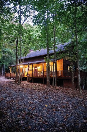 Exterior - Spacious Cabin with King Bed, Fire Pit & Hot Tub! (Ellijay)