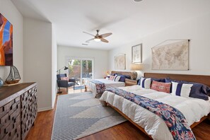 4 bedrooms, desk, WiFi, bed sheets