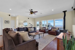 TV, fireplace - Stanton Valley | Family Friendly Retreat with Pool (Johnson City)