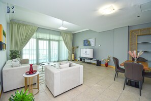 Appartement | Coin séjour | Télévision LED de 41 pouces avec chaînes par câble, télévision