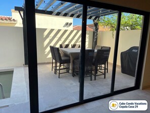 Outdoor dining - FREE Cart&Cruise-NO FEE!CCVQuivira-3BRCasa, PvtPool/Firepit,Rooftop,Sea,Resorts (Cabo San Lucas)